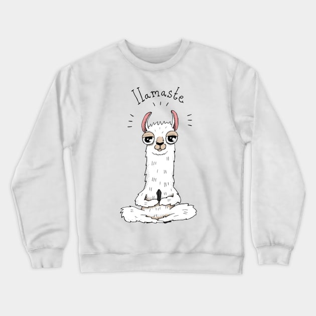 llama yoga Crewneck Sweatshirt by Sasaku